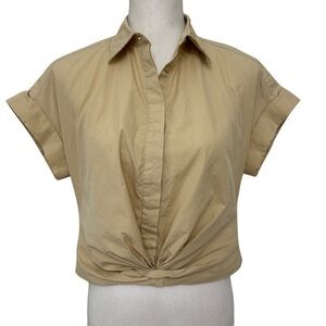 Lauren Ralph Lauren BLACK LABEL Cropped Safari Shirt Khaki Size 4